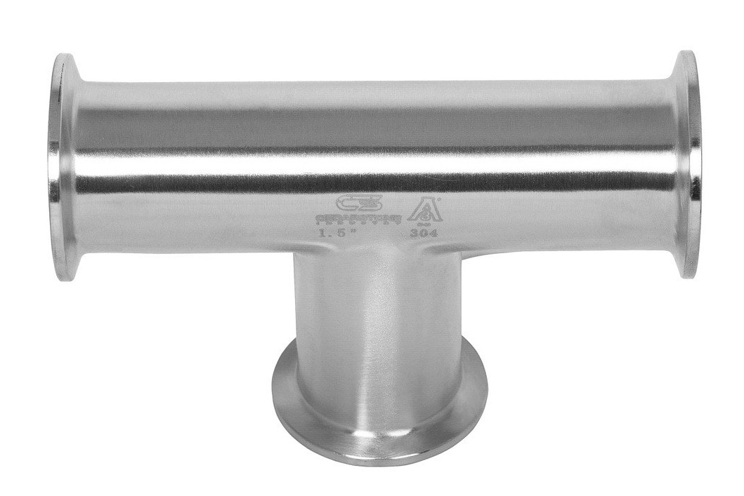 3 Way Clamp Tee Sanitary Fitting Fits with Mates 1-1/2 Inches Tri-clamp Pipe OD 2 Stainless Steel 304 3 Way Clamp Tee Sanitary Fitting Fits with Mates 1-1/2 Inches Tri-clamp Pipe OD 2 Stainless Steel 304