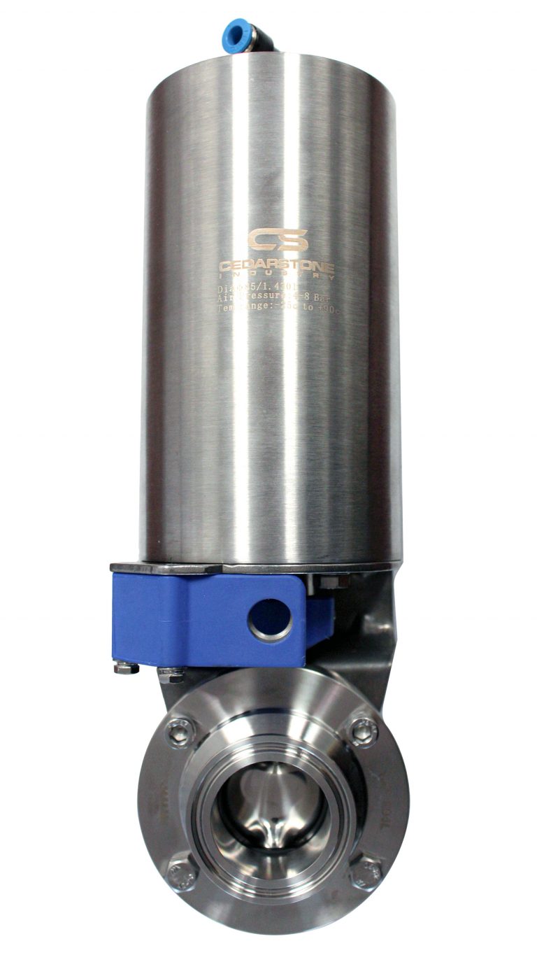 Sanitary Stainless Steel Pneumatic Butterfly Valve Actuator with Tri